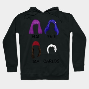 Mal, Evie, Jay and Carlos Hair profiles Hoodie